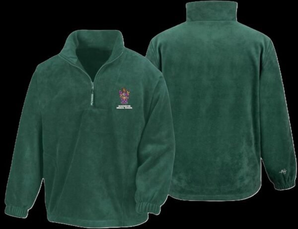 Green MedSoc Quarterzip with logo